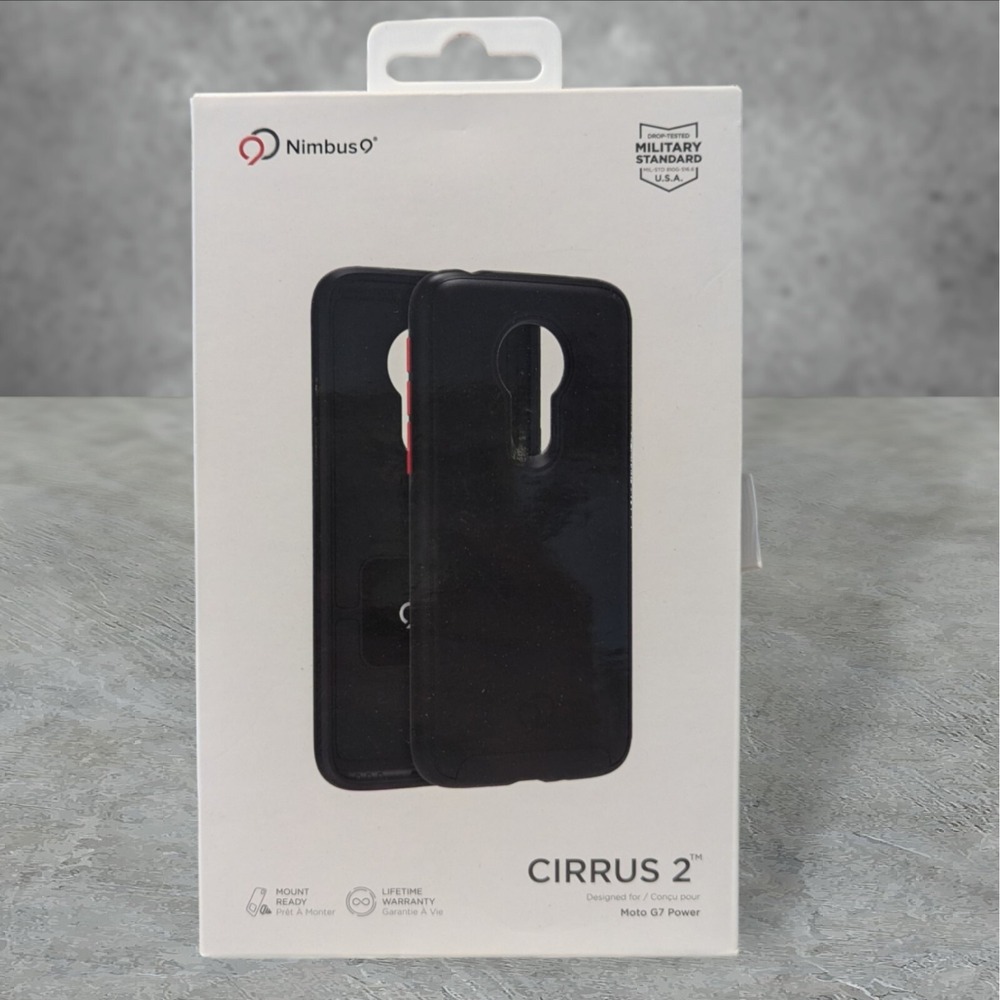W3. Nimbus9 CIRRUS 2 Case for Moto G7 Power - In Black, Mount Ready, Qi Compatib